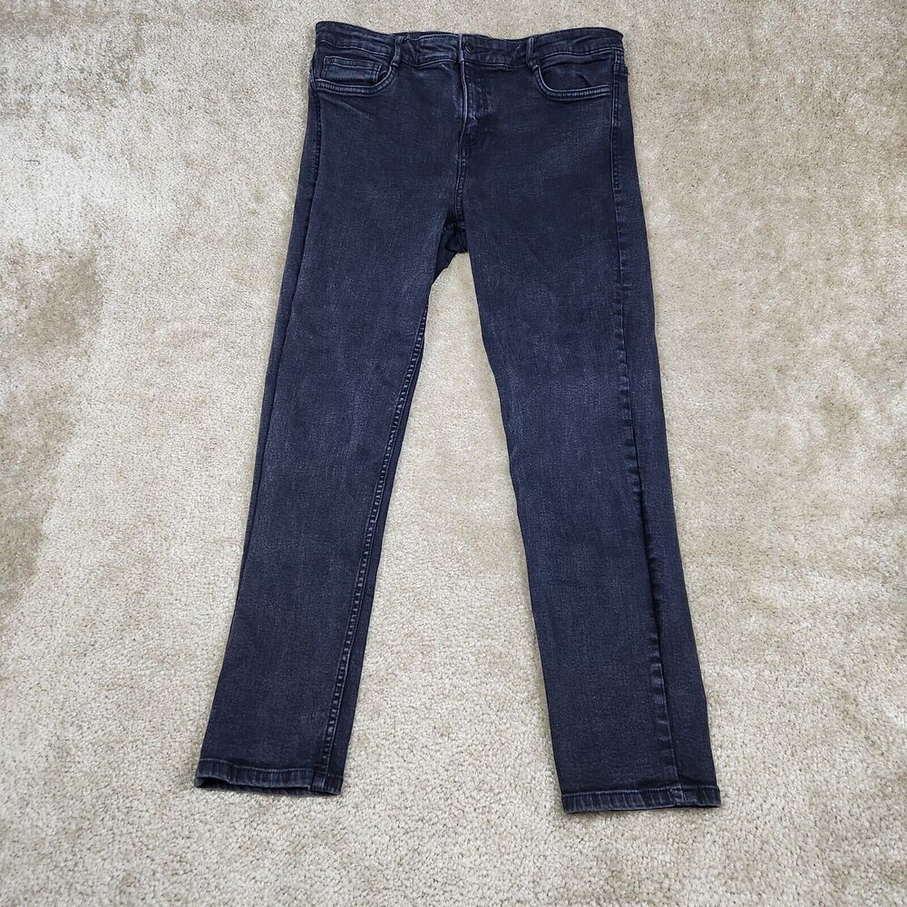 ZARA Trafaluc Denim Skinnny Stretch Mid Rise Women's Jeans Sz 12 Black A738